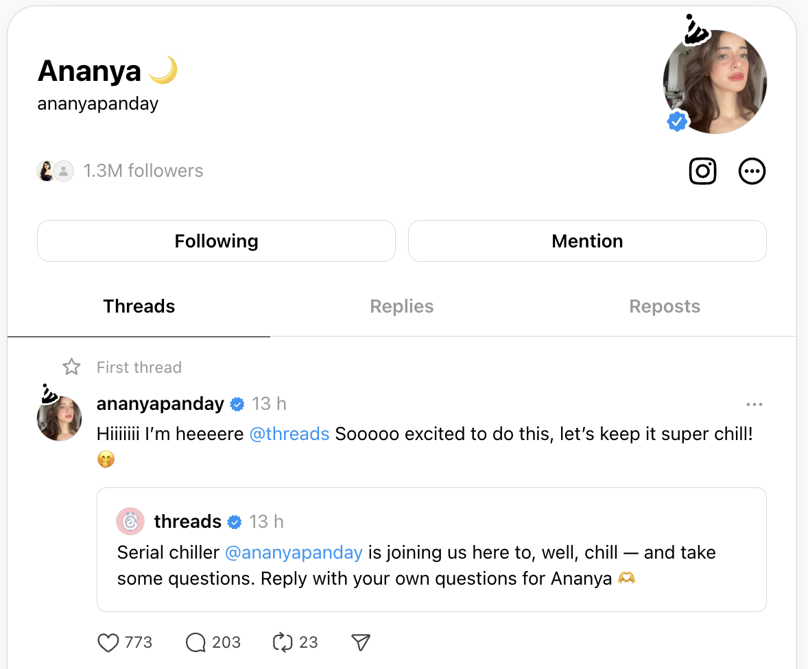 Now, Ananya Panday Engages With Her Fan Community On Threads